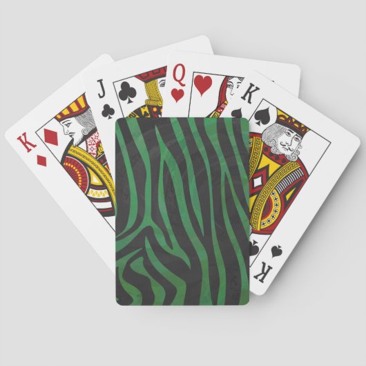 Jeu De Cartes Zebra Black et Green Print (dos)
