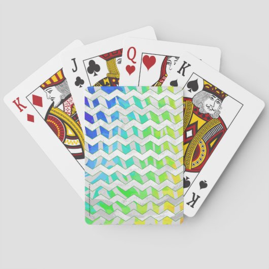 Jeu De Cartes Zebra Chevron Rainbow et White Print (dos)