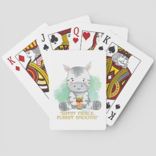 Jeu De Cartes zebra citation dessin boire du bobba tea