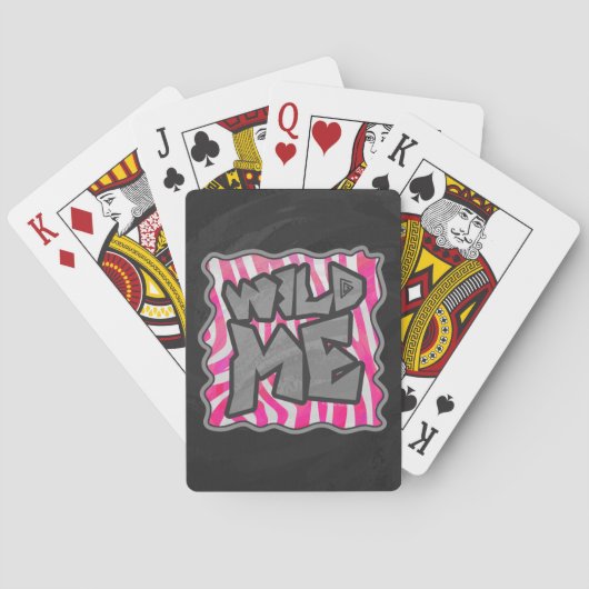 Jeu De Cartes Zebra Hot Rose et White Wild Me (dos)