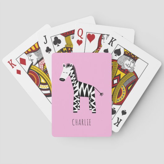 Jeu De Cartes Zebra mignon enfants (dos)