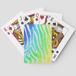 Jeu De Cartes Zebra Rainbow et White Print