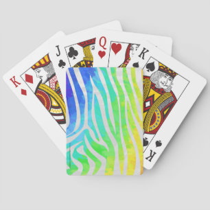 Jeu De Cartes Zebra Rainbow et White Print