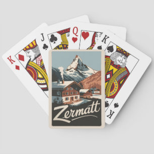 Jeu De Cartes Zermatt Suisse Travel Art Vintage