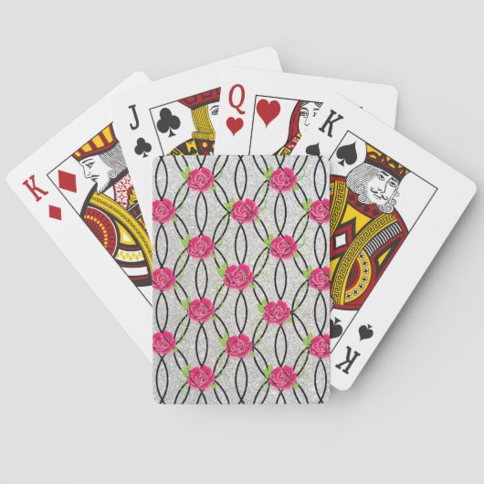 Jeu De Cartes Zig Zag Motif, fleur (dos)