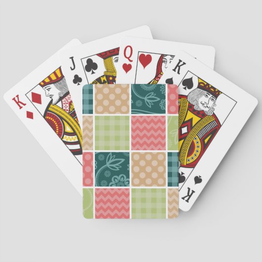 Jeu De Cartes Zigzag, Chevron, En vichy, Pois, Patchwork (dos)