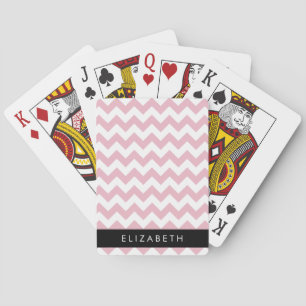 Jeu De Cartes Zigzag Rose, Chevron Rose, Motif Vague, Votre Nom