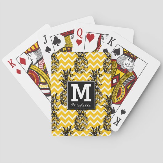 Jeu De Cartes Zigzags ananas | Monogramme (dos)
