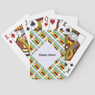 Jeu De Cartes Zimbabwe Drapeau zimbabwéen Personnaliser Nom Pers