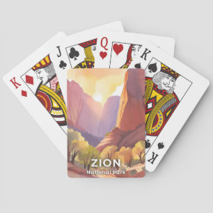 Jeu De Cartes Zion National Park Aquarelle de voyage
