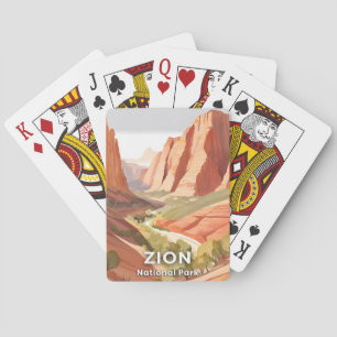 Jeu De Cartes Zion National Park Voyage Aquarelle Vallée