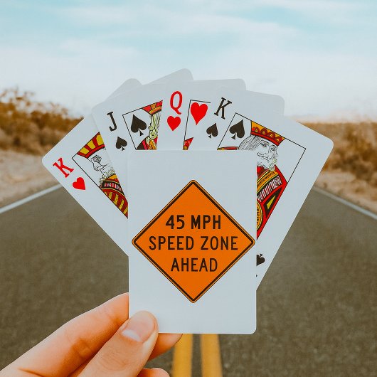 Jeu De Cartes Zone de vitesse de 45 mi/h à l'avant du panneau de