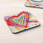 Jeu de Coeur Rouge de 6 Dessous de verre (Côté gauche)