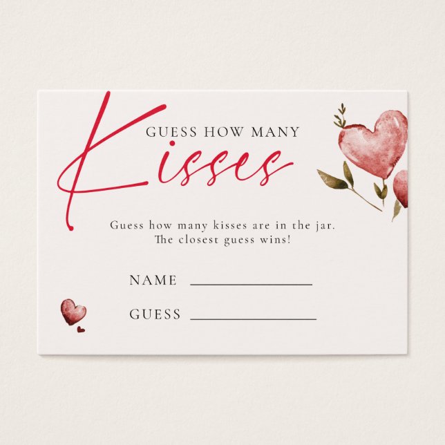 Jeu de combien de baisers pour une fête de mariage (Devant)