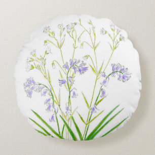 Jeu de coussin en coton bleu et broyeur