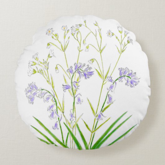 Jeu de coussin en coton bleu et broyeur (Devant)