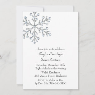 Jeu de cristal d'hiver 16e Invitation d'anniversai