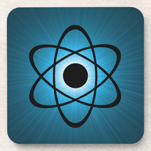 Jeu de Dessous de verre atomique Nerdy, Bleu (Devant)