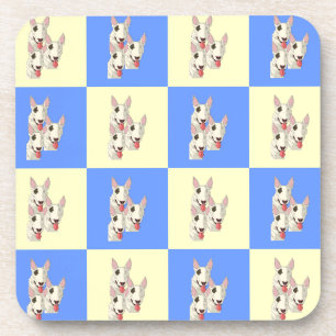 Jeu de Dessous de verre Bull Terrier À damiers