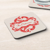 Jeu de Dessous de verre Damas Red Chic (Côté gauche)