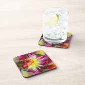 Jeu de Dessous de verre d'art Abstrait rose Dahlia (Côté Droit)
