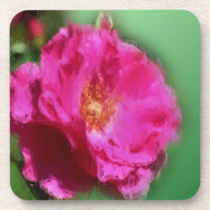 Jeu de Dessous de verre d'Art de Rose Rose