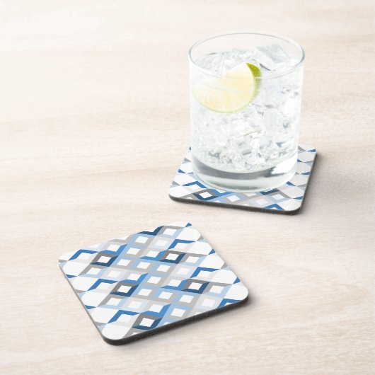 jeu de dessous de verre de chevrons bleus (Côté Droit)