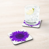 Jeu de Dessous de verre de liège de tournesol viol (Côté Droit)