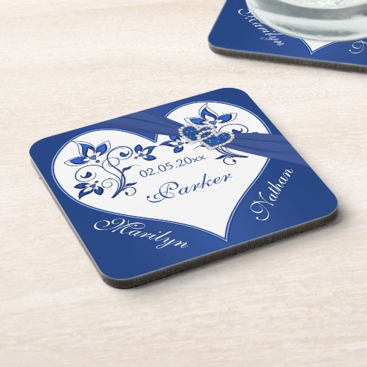 Jeu de Dessous de verre de Mariages Royal Blue, Bl (Côté gauche)