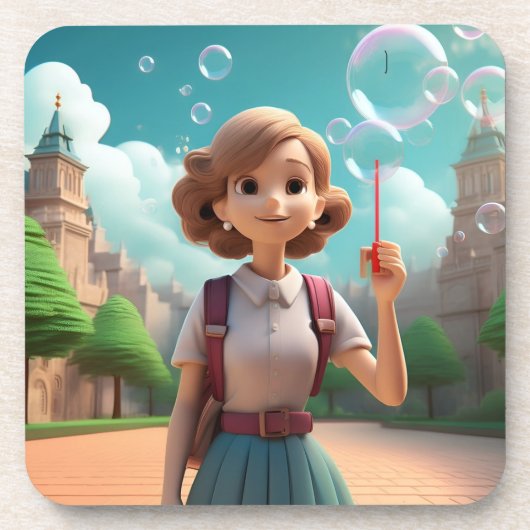 Jeu de Dessous de verre de nuages de bulles de fil (Devant)