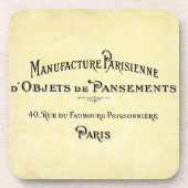 Jeu de Dessous de verre de typographie Paris vinta (Devant)