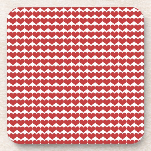 Jeu de Dessous de verre Motifs Red Cute Hearts (Devant)