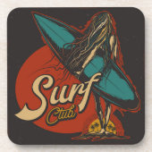 Jeu de Dessous de verre Surfer Girl | Ensemble de  (Devant)