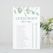 Jeu de devinette LGBTQ Feuille d'eucalyptus (Debout devant)