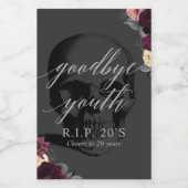 Jeu de Étiquette de mini bouteilles de vin RIP 20s (Étiquettes simples)