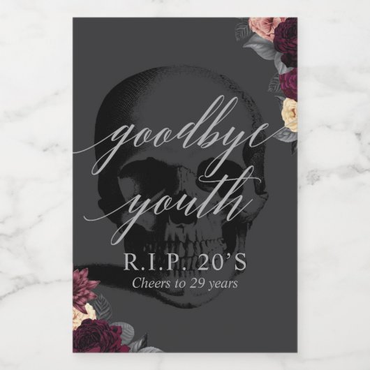 Jeu de Étiquette de mini bouteilles de vin RIP 20s (Étiquettes simples)