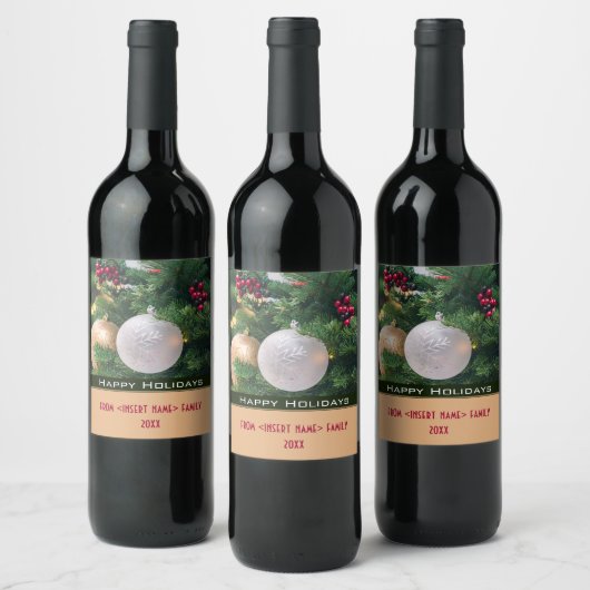 Jeu de Étiquettes de vin de Noël (Bouteilles)