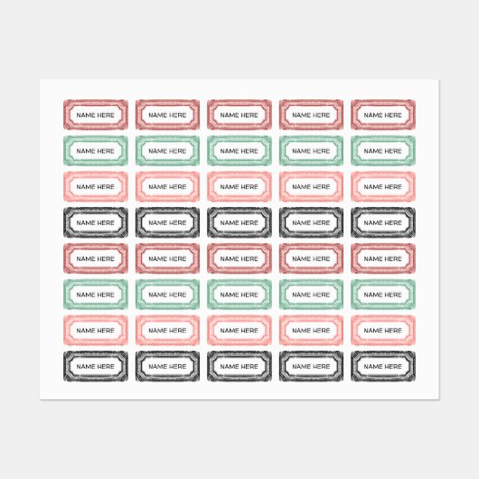 Jeu de Étiquettes vintages 2 (Feuille)