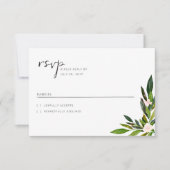Jeu de Faire-part de mariage vertes carte RSVP (Devant)