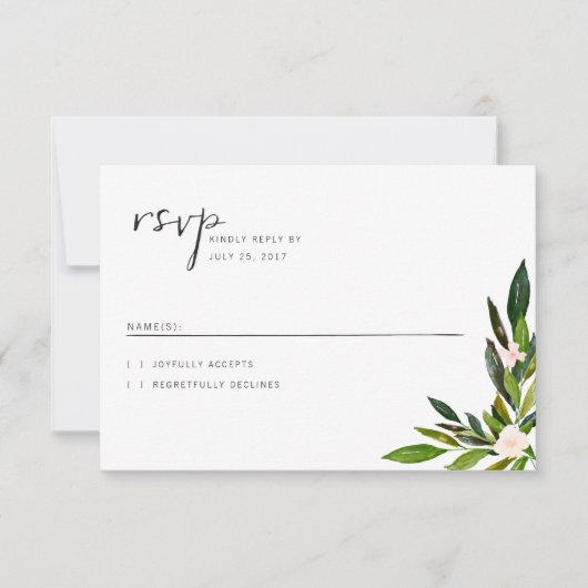 Jeu de Faire-part de mariage vertes carte RSVP (Devant)