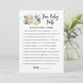 Jeu de faits amusants pour bébé, carte Bébé est en (Debout devant)