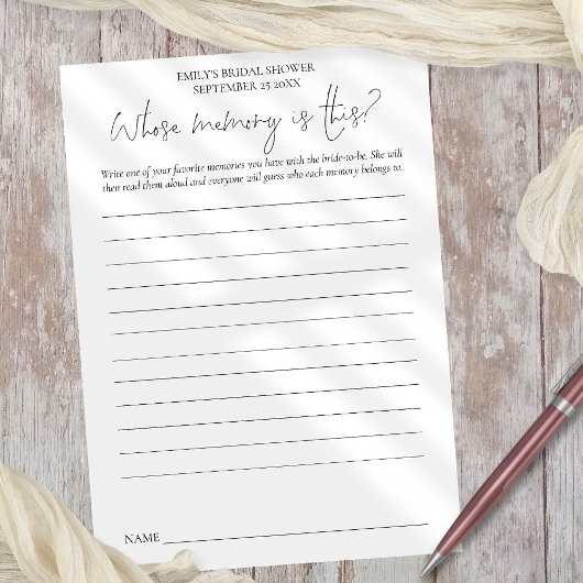 Jeu de Fête des mariées dont la mémoire carte blan