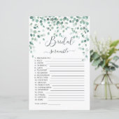 Jeu de Fête des mariées Feuille de mot Eucalyptus (Debout devant)