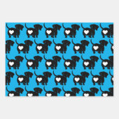 Jeu de feuilles de papier enveloppant de Dachshund (Devant 2)