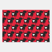 Jeu de feuilles de papier enveloppant de Dachshund (Devant)