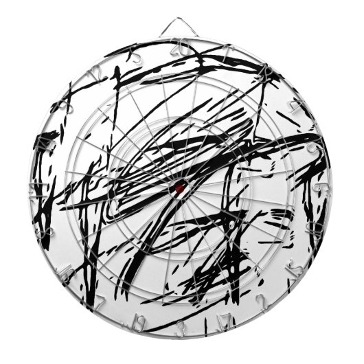 Jeu De Fléchettes Abstrait noir et blanc (Devant)