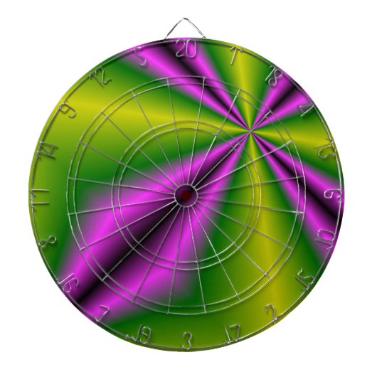 Jeu De Fléchettes abstrait Rainbow-Art vert violet (Devant)