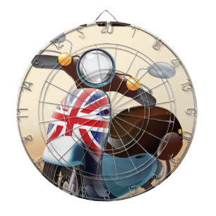 Jeu De Fléchettes Affiche de voyage à Londres avec scooter vintage u