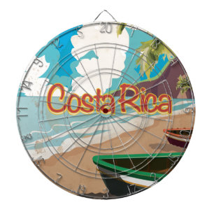 Jeu De Fléchettes Affiche de voyage vintage Costa Rica
