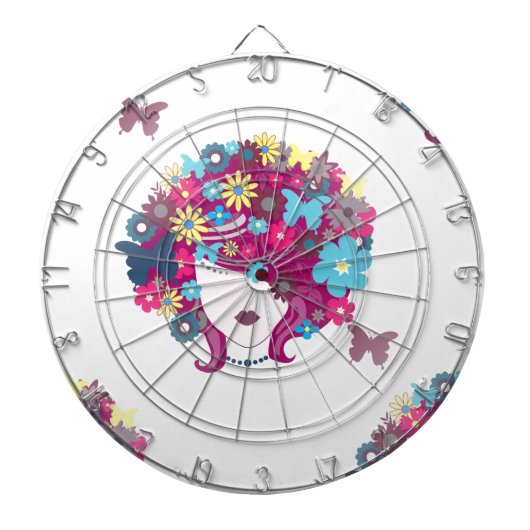 Jeu De Fléchettes afro à fleurs (Devant)